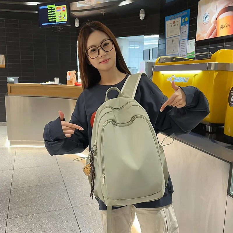 Yalu Nylon Backpack Regular Unisex White/Black/Purple/Green/Blue-17