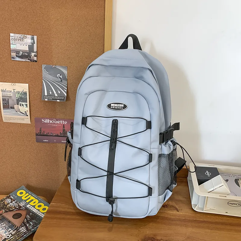 Yalu Nylon Backpack Unisex Black/White/Red/Blue-20