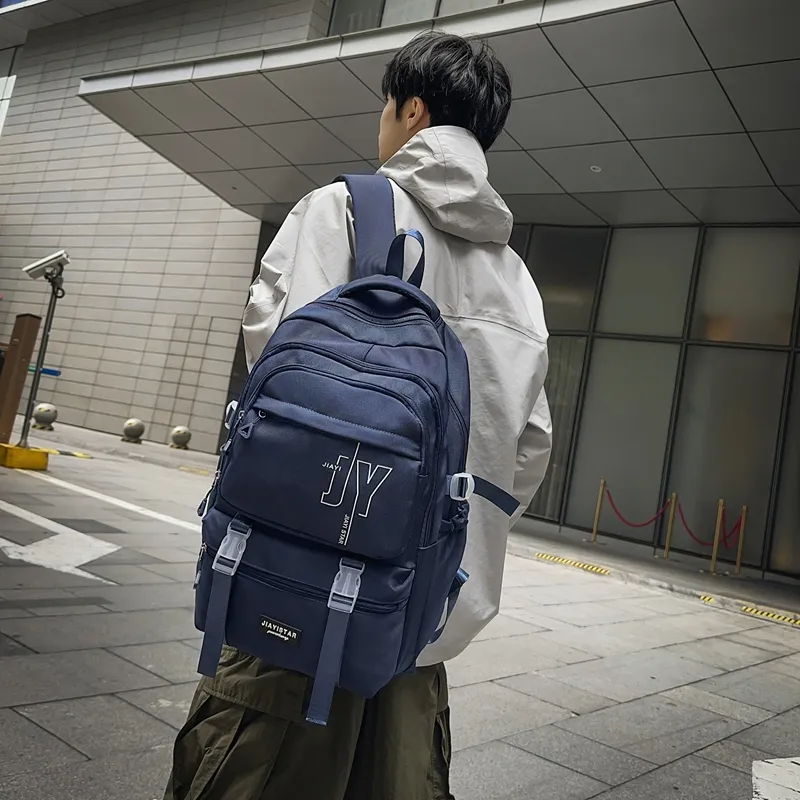 Yalu Nylon Backpack Unisex White/Gray/Black/Khaki/Blue-20