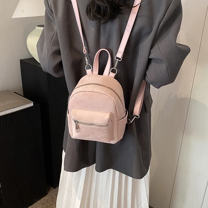 Yalu PU Backpack Women's White/Silver/Black/Pink/Coffee-2