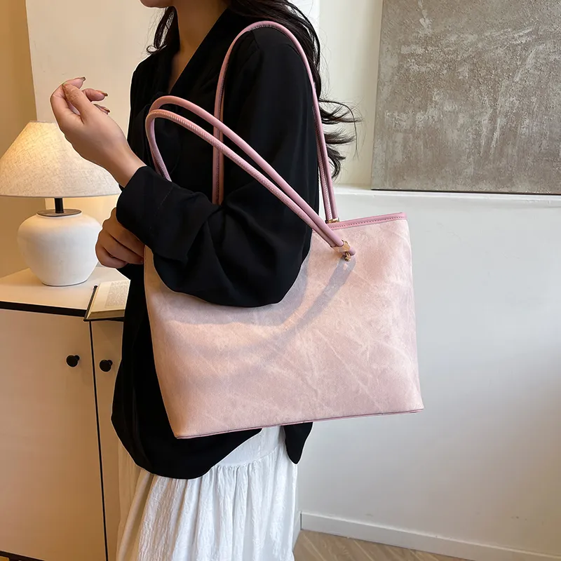 Yalu PU Shoulder Bag Regular Women's Dark Tea/Ecru/Blue/Pink-3
