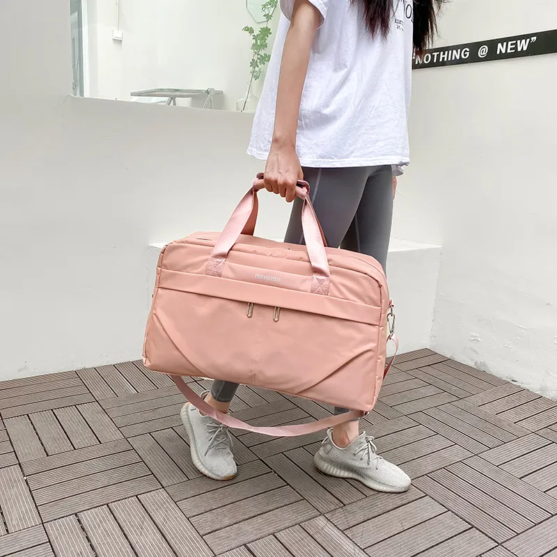 Yalu Nylon Travel Bag Unisex Black/Pink/Sky Blue/Light Purple-1