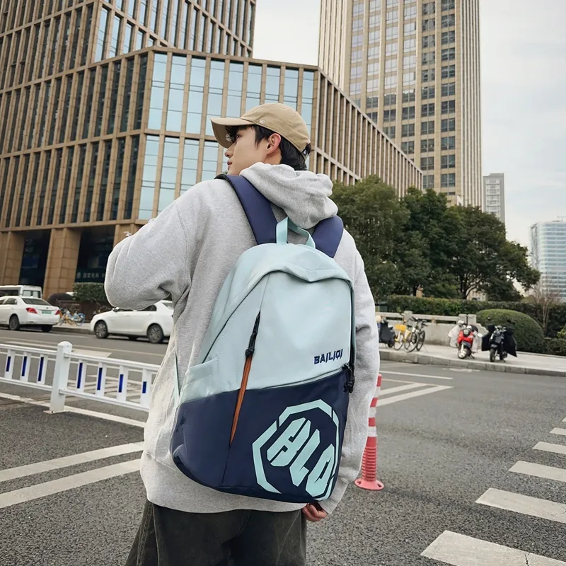 Yalu Nylon Backpack Unisex Gray/Black/Khaki/Green/Blue-20