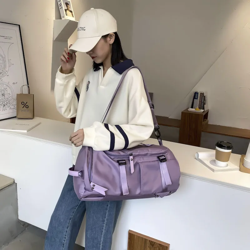 Yalu Nylon Travel Bag Unisex Black/Blue/Green/Purple/Pink-19
