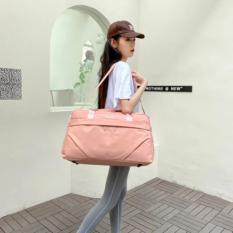 Yalu Nylon Travel Bag Unisex Black/Pink/Sky Blue/Light Purple-4