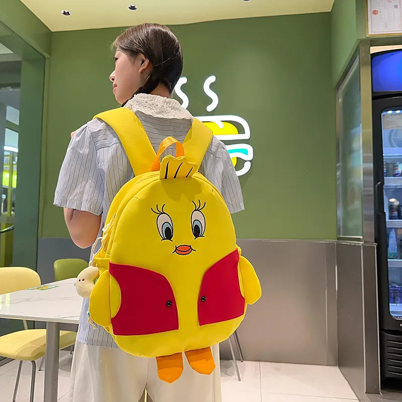 Yalu Nylon Backpack Unisex Black/White/Yellow-14