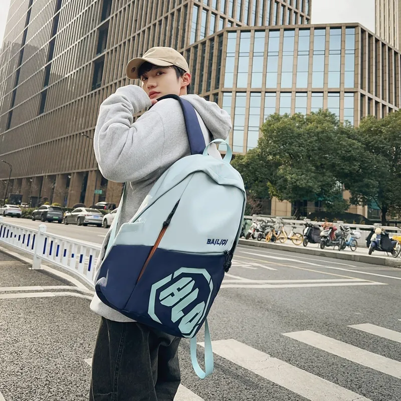 Yalu Nylon Backpack Unisex Gray/Black/Khaki/Green/Blue-19