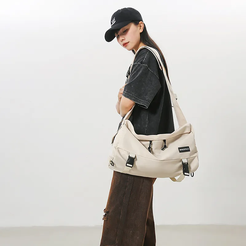 Yalu Nylon Shoulder Bag Regular Unisex Multicolor-5