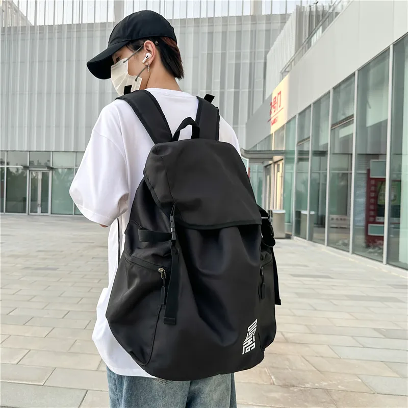 Yalu Oxford Backpack Regular Unisex Black/Gray/Pink/Sky Blue-2