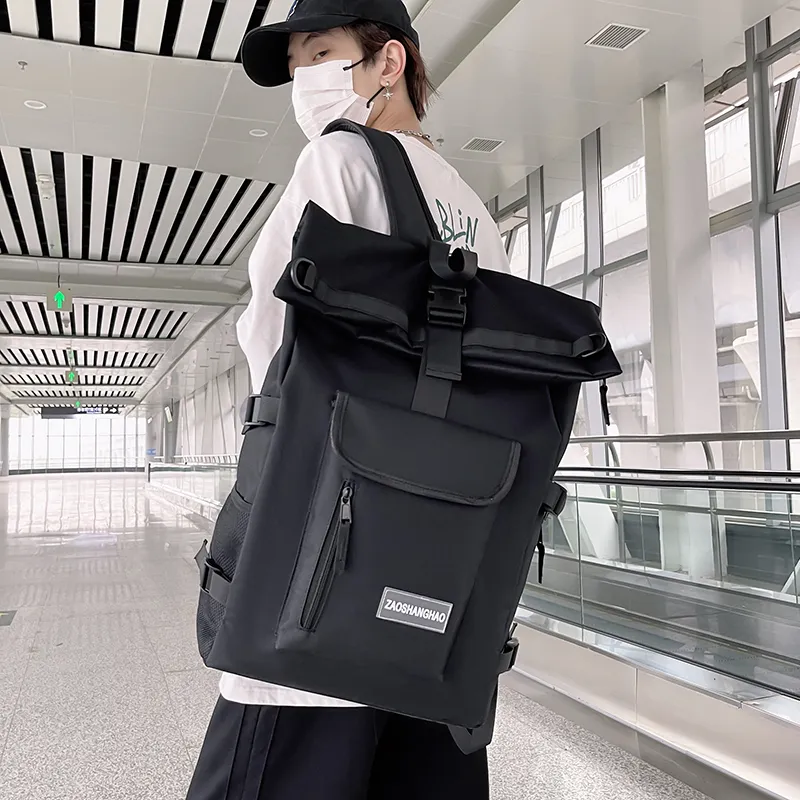 Yalu Nylon Backpack Regular Unisex Black/Gray-3