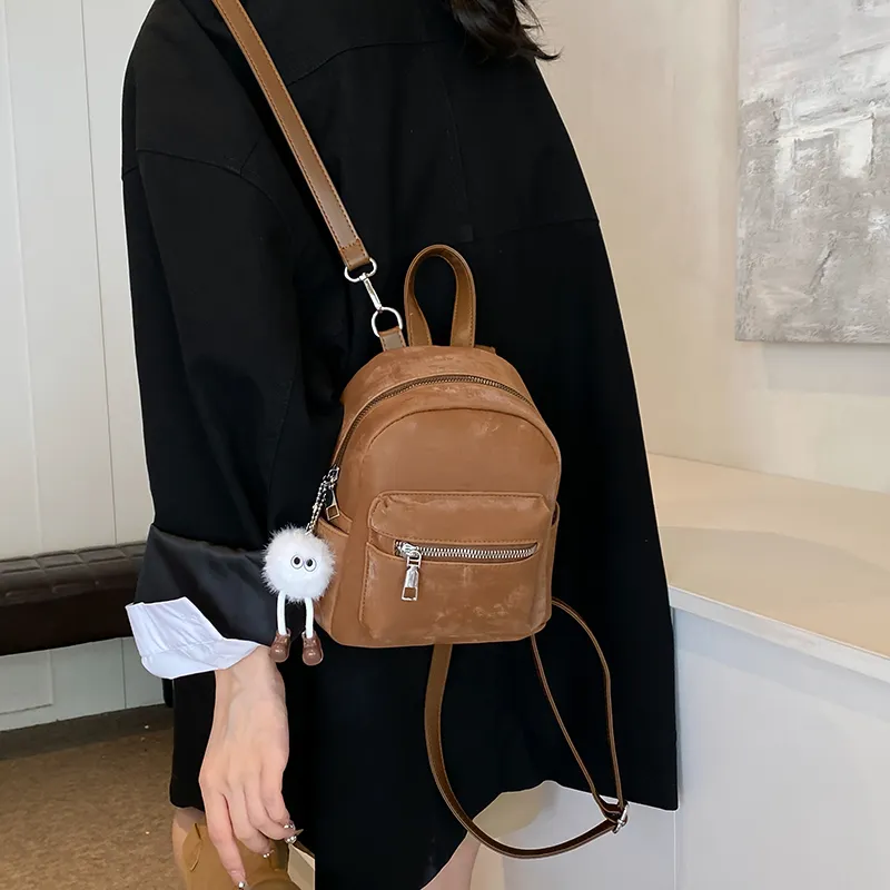 Yalu PU Backpack Women's White/Silver/Black/Pink/Coffee-26