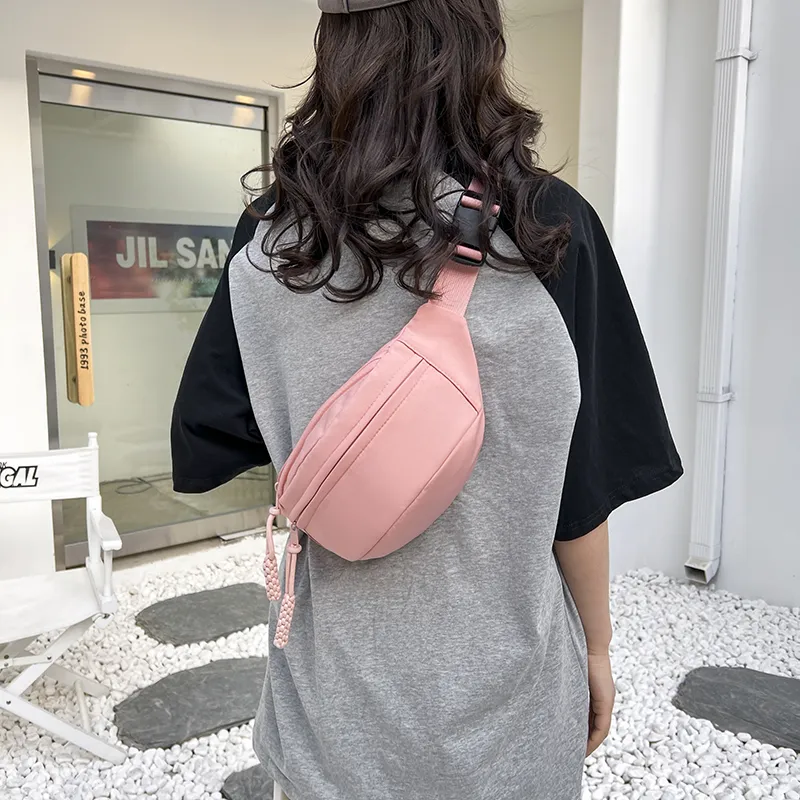 Yalu Nylon Sling Bag, Crossbody Bag, Fanny Pack Unisex Red/Black/White/Orange/Pink-21