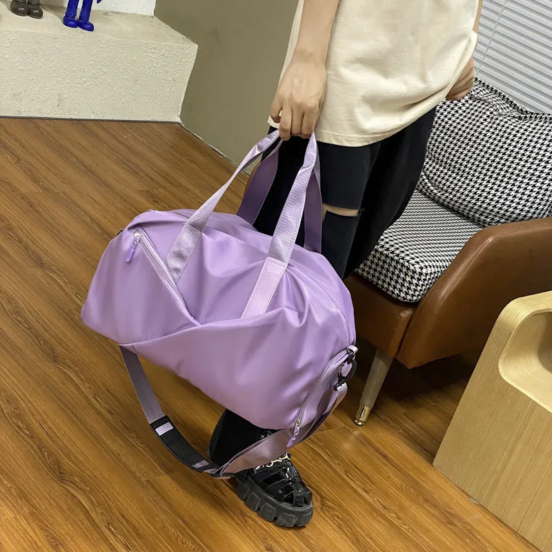 Yalu Nylon Shoulder Bag, Travel Bag Unisex Black/Green/Pink/Purple-22