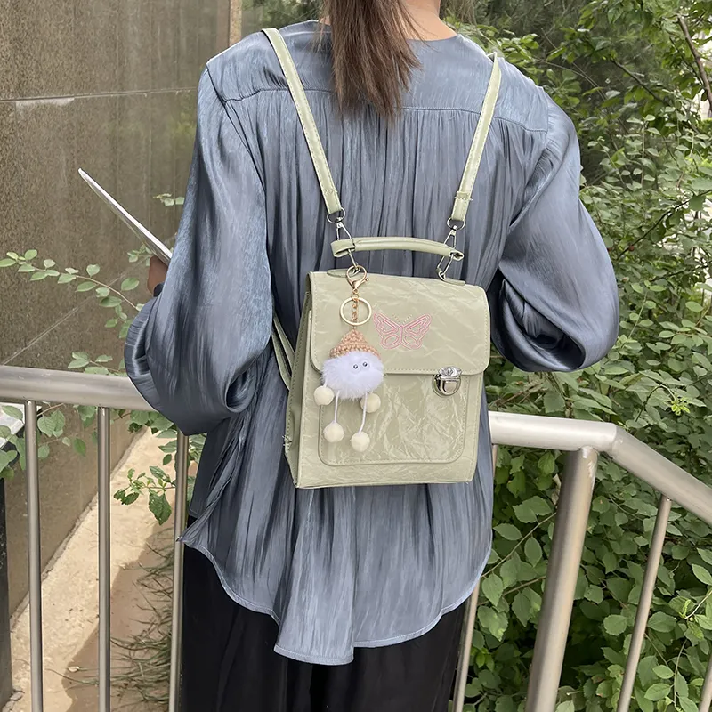 Yalu PU Backpack Women's Pink/Silver/Green/White/Black-15
