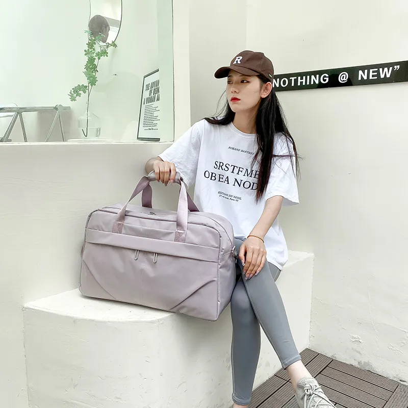 Yalu Nylon Travel Bag Unisex Black/Pink/Sky Blue/Light Purple-7