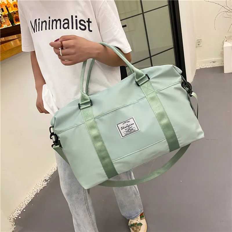Yalu Nylon Travel Bag Unisex Black/Green/Blue/Purple/Pink/Light Gray-25
