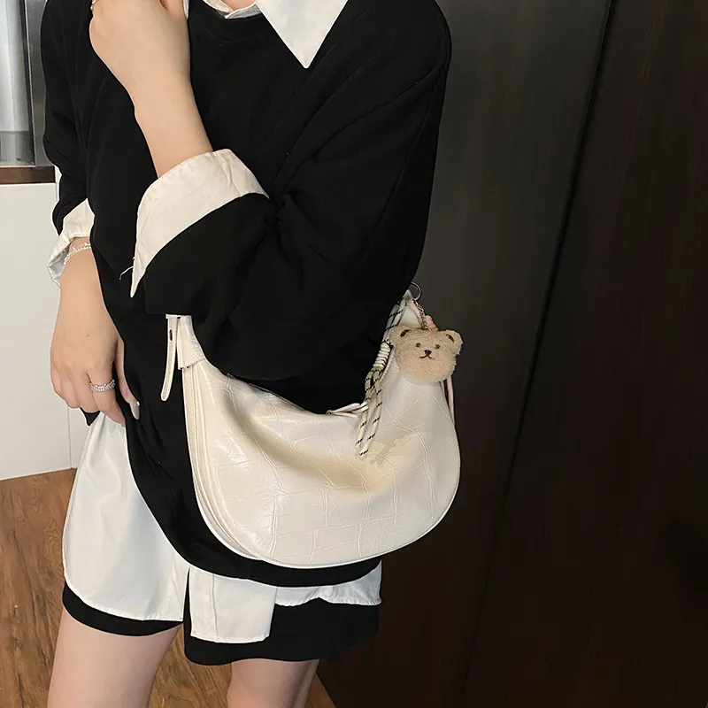 Yalu PU Crossbody Bag, Shoulder Bag Women's Ecru/Black/Yellow-4