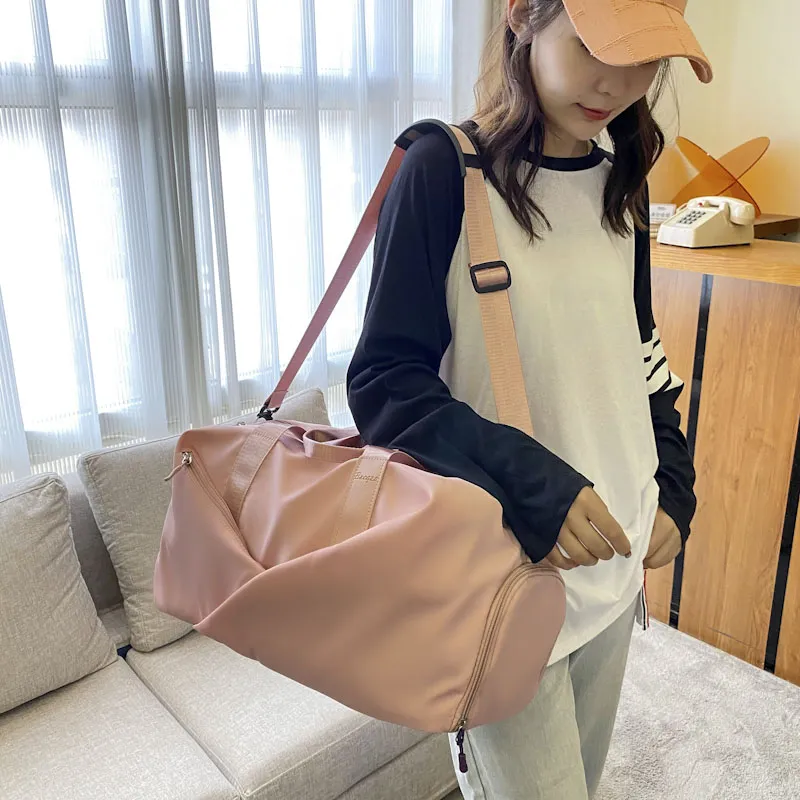 Yalu Nylon Shoulder Bag, Travel Bag Unisex Black/Green/Pink/Purple-3
