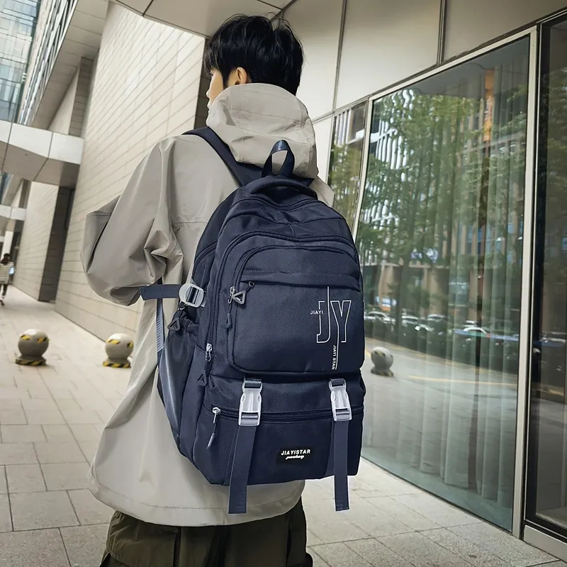 Yalu Nylon Backpack Unisex White/Gray/Black/Khaki/Blue-23