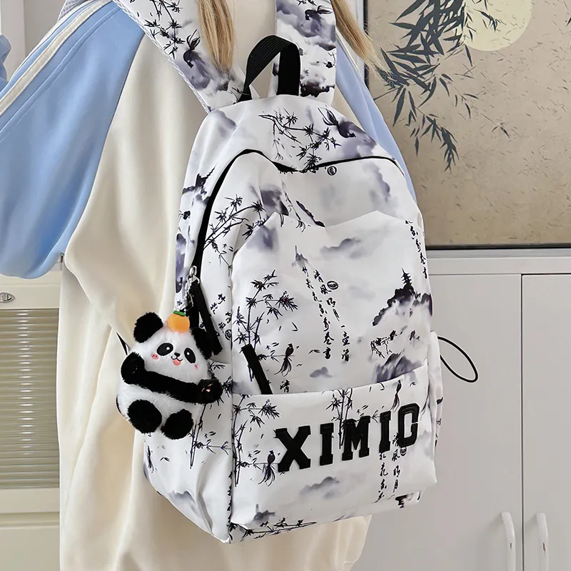 Yalu Nylon Backpack Unisex Black/Green/Blue/Pink-13
