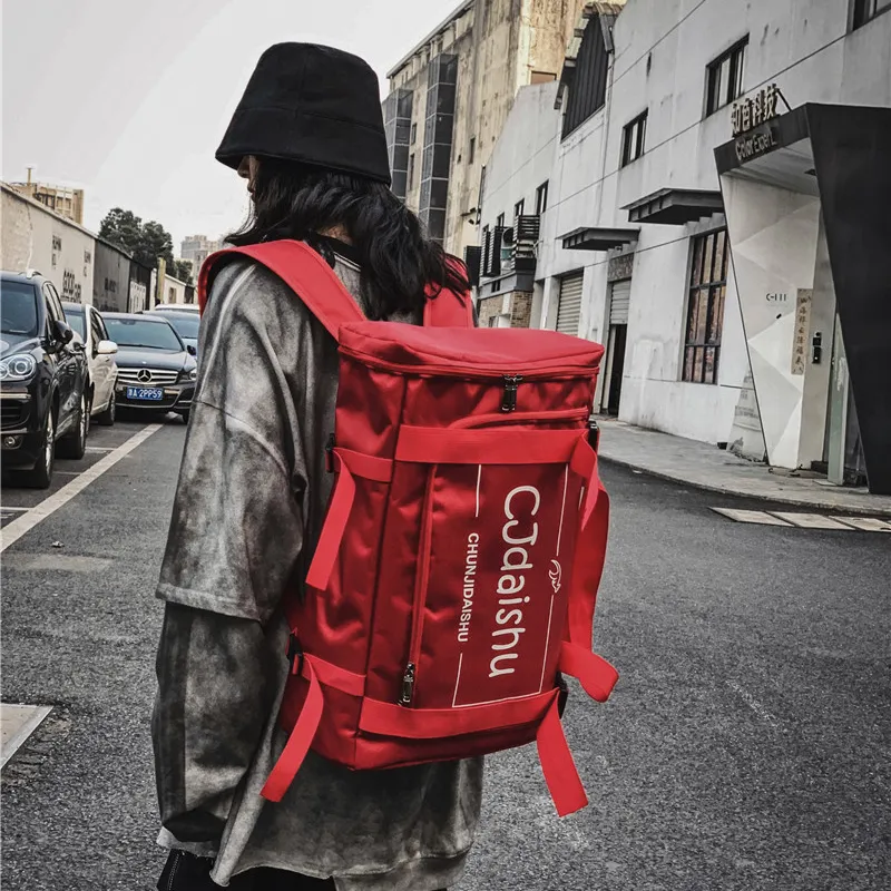 Yalu Nylon Backpack Regular Unisex Black/Silver/Red/Army Green-16