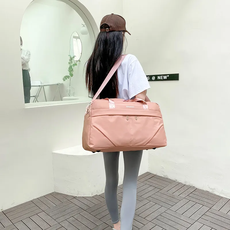 Yalu Nylon Travel Bag Unisex Black/Pink/Sky Blue/Light Purple-5