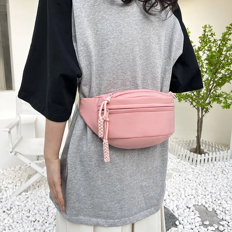 Yalu Nylon Sling Bag, Crossbody Bag, Fanny Pack Unisex Red/Black/White/Orange/Pink-22