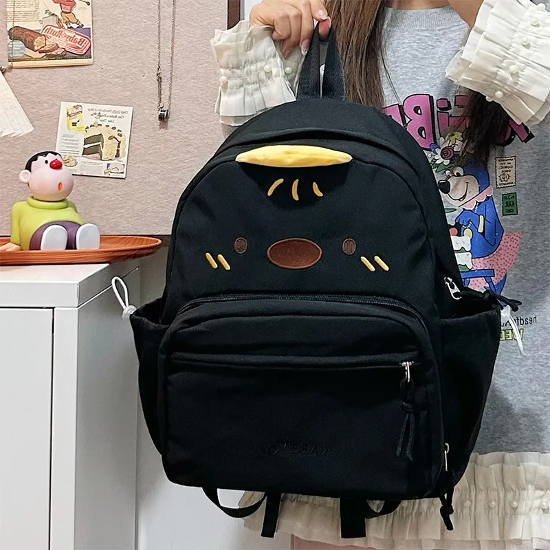 Yalu Nylon Backpack Regular Unisex White/Black/Yellow-9