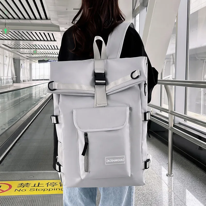 Yalu Nylon Backpack Regular Unisex Black/Gray-11