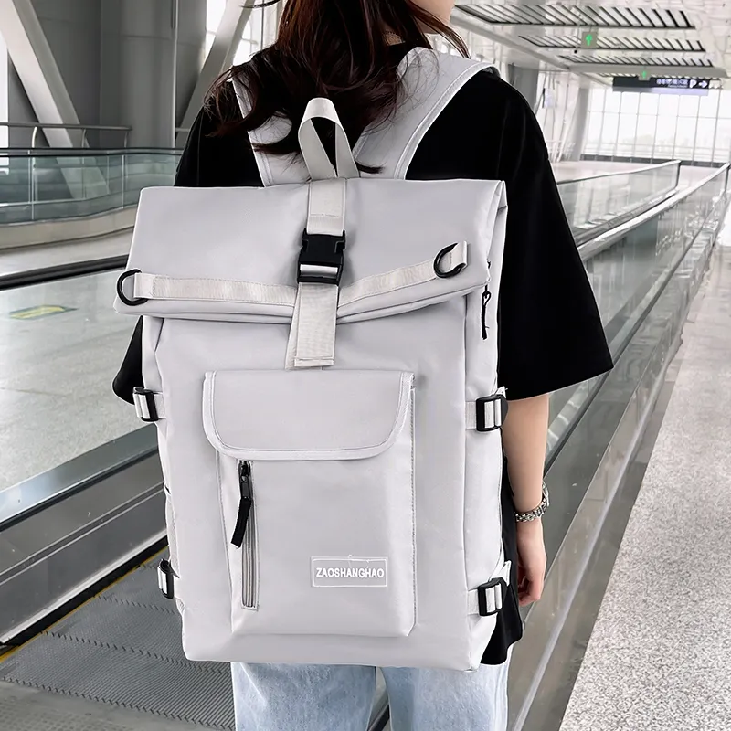Yalu Nylon Backpack Regular Unisex Black/Gray-8