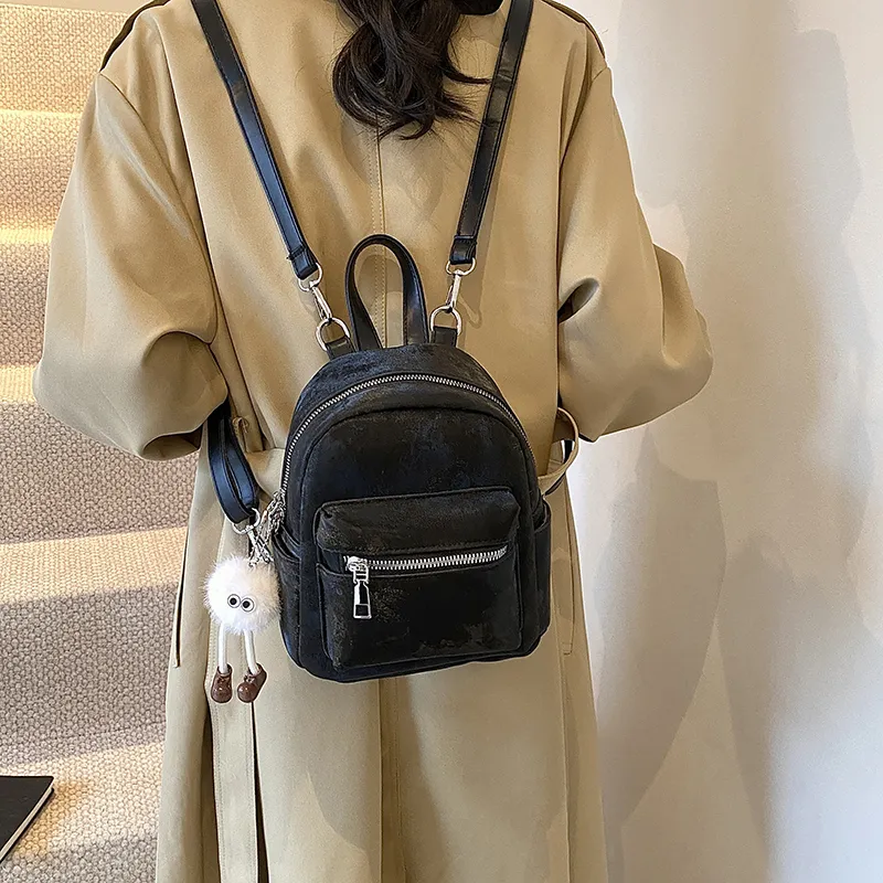 Yalu PU Backpack Women's White/Silver/Black/Pink/Coffee-16