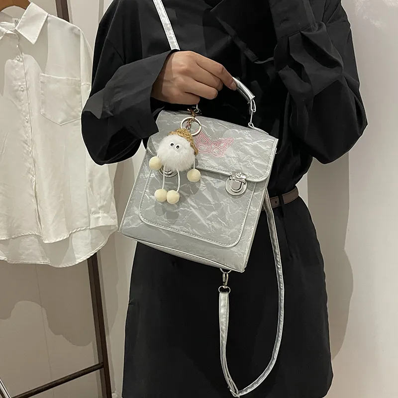 Yalu PU Backpack Women's Pink/Silver/Green/White/Black-9