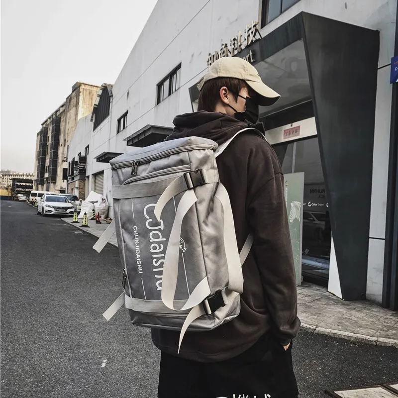 Yalu Nylon Backpack Regular Unisex Black/Silver/Red/Army Green-7