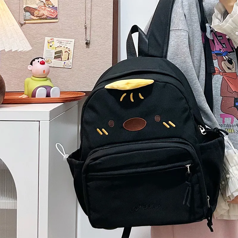 Yalu Nylon Backpack Regular Unisex White/Black/Yellow-10