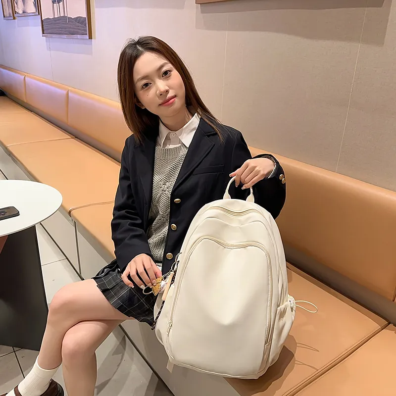 Yalu Nylon Backpack Regular Unisex White/Black/Purple/Green/Blue-4