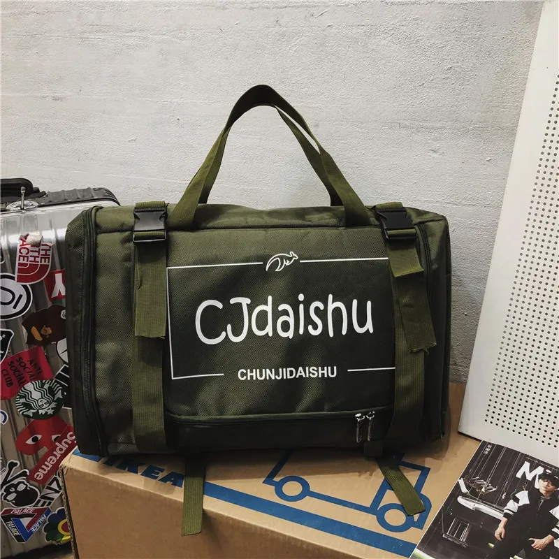 Yalu Nylon Backpack Regular Unisex Black/Silver/Red/Army Green-19