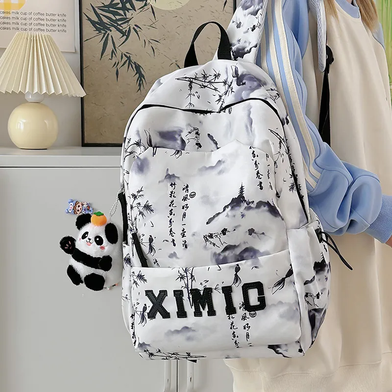 Yalu Nylon Backpack Unisex Black/Green/Blue/Pink-17