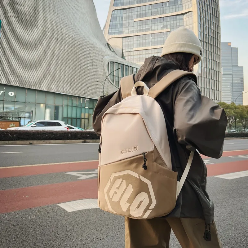 Yalu Nylon Backpack Unisex Gray/Black/Khaki/Green/Blue-10