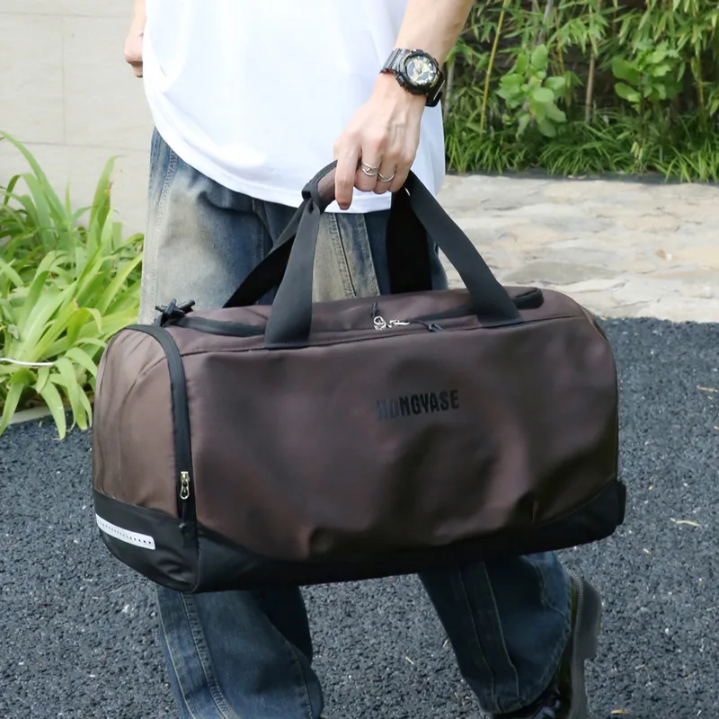 Yalu Nylon Travel Bag Unisex Black/Yellow/Coffee-9