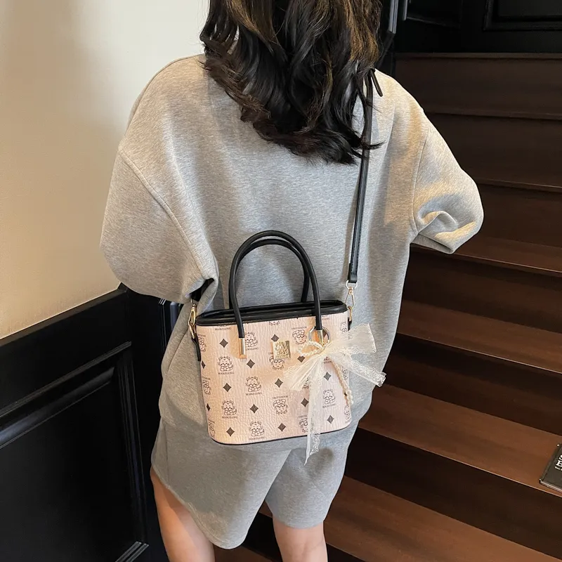 Yalu PU Shoulder Bag Regular Women's Ivory/Black-7