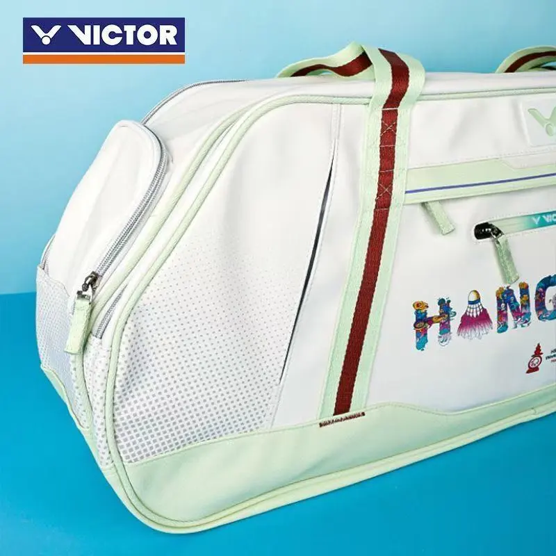 VICTOR Champion Series/Competition Series Badminton Racket Bags 6 Pcs Pack Shoulder Bag White Green Unisex-3