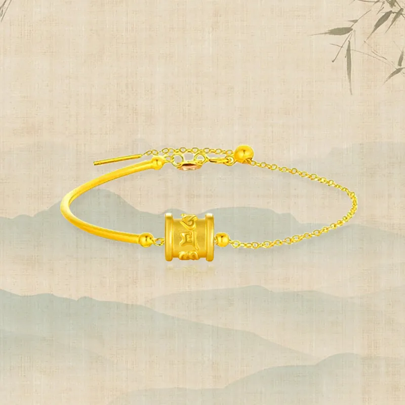 Zheng Tai Fook Gold Bracelet Unisex-2