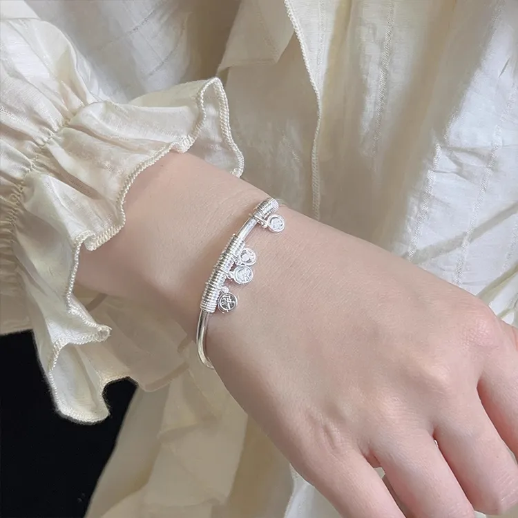 Zheng Tai Fook S999 Fine Silver Bangles Unisex-3