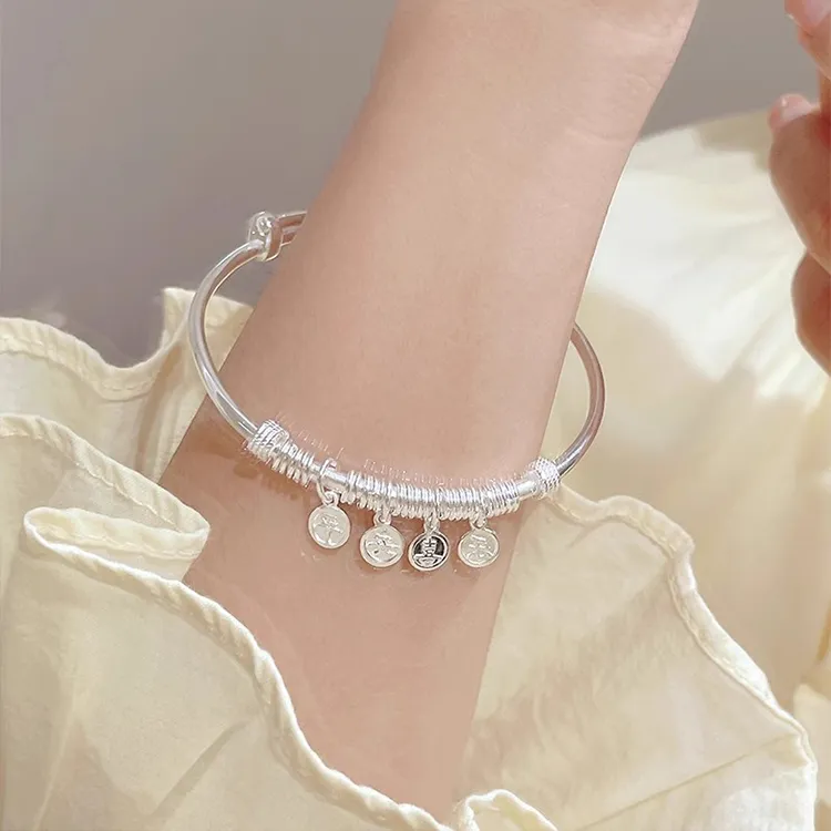 Zheng Tai Fook S999 Fine Silver Bangles Unisex-2