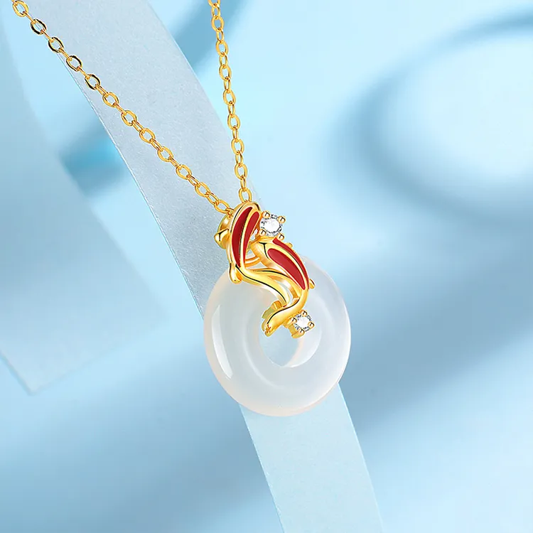 Zheng Tai Fook Chalcedony Necklaces Unisex-4