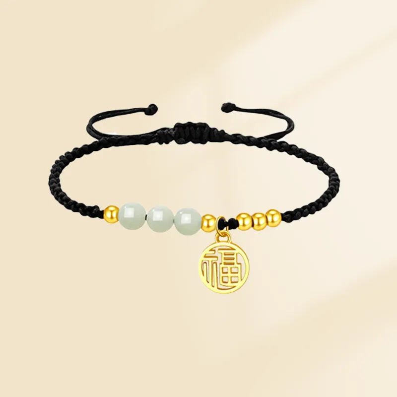 Zheng Tai Fook Auspicious Plaque New Chinese Zodiac Year Design Solid Gold Fixed Price Gold Bracelet Unisex-1