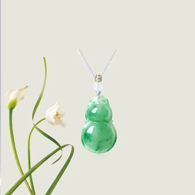 Zheng Tai Fook African Emerald Jade Necklaces Women's-1