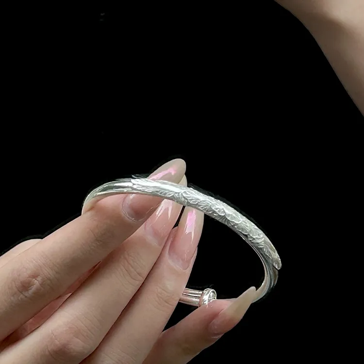 Zheng Tai Fook 999 Fine Silver Bangles Women's-3