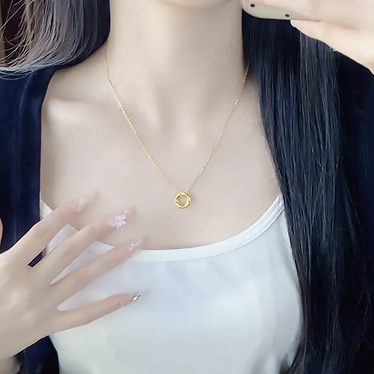 Zheng Tai Fook S999 Fine Silver Necklaces Women's-3