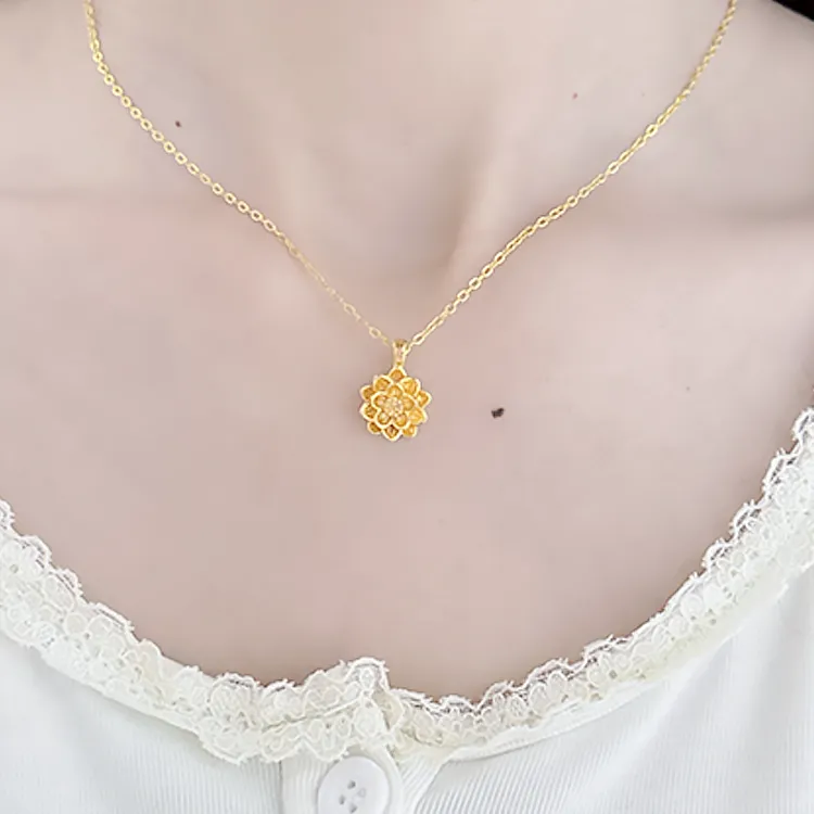 Zheng Tai Fook S999 Fine Silver Necklaces Women's-5